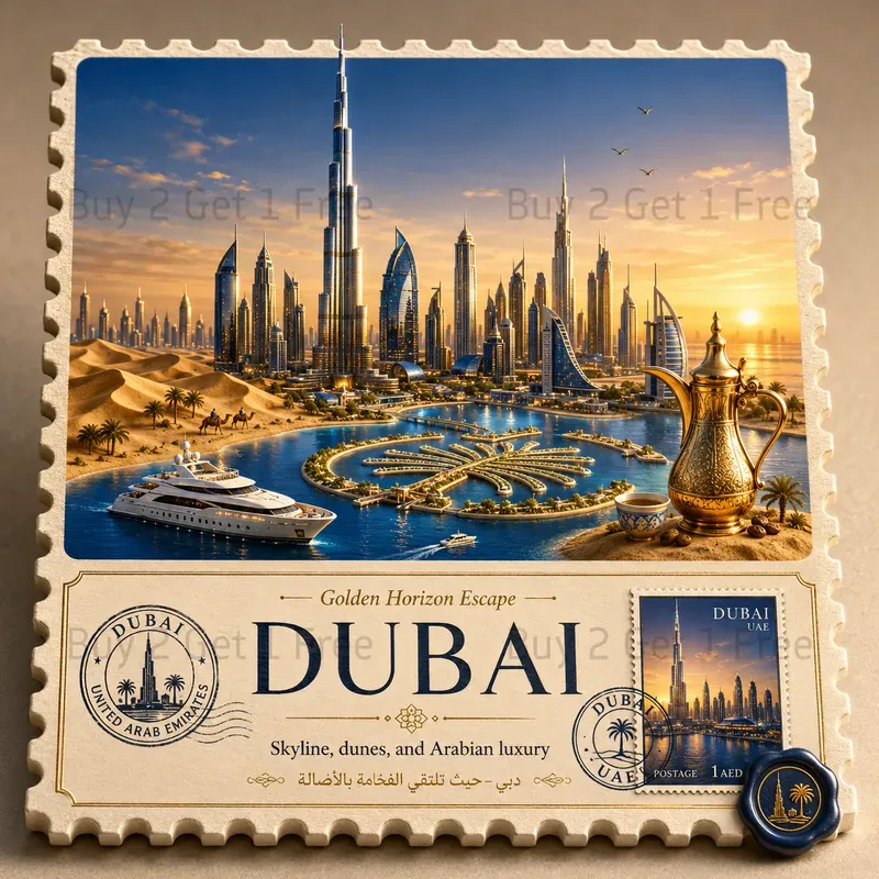 Luxury Travel Stamp Postcards