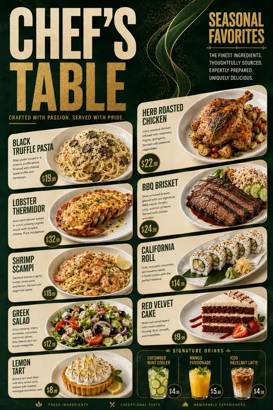 Restaurant Menu Designs