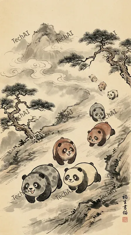 Whimsical Chinese Ink Wash Style