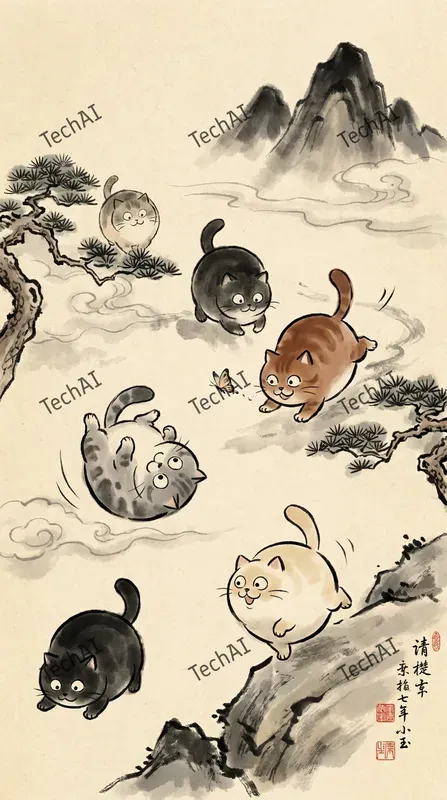 Whimsical Chinese Ink Wash Style