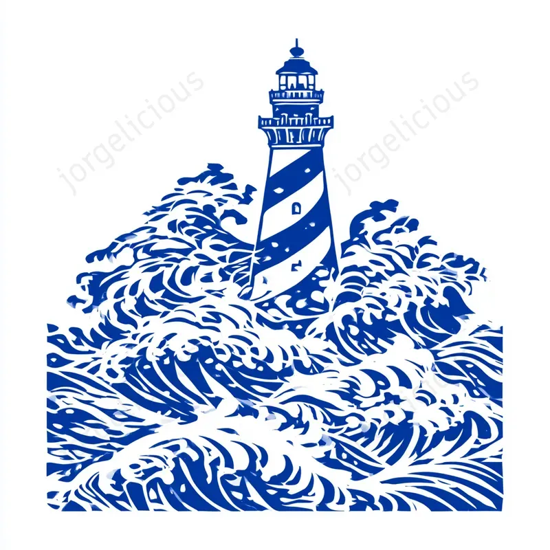 Bold Blue Woodcut Illustrations