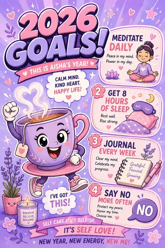 Fun Cartoon New Year Goals Posters