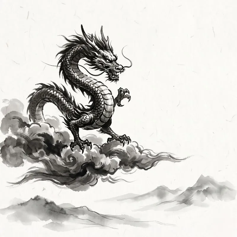 Minimalist East Asian Ink Wash Paintings