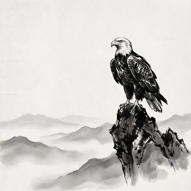 Minimalist East Asian Ink Wash Paintings