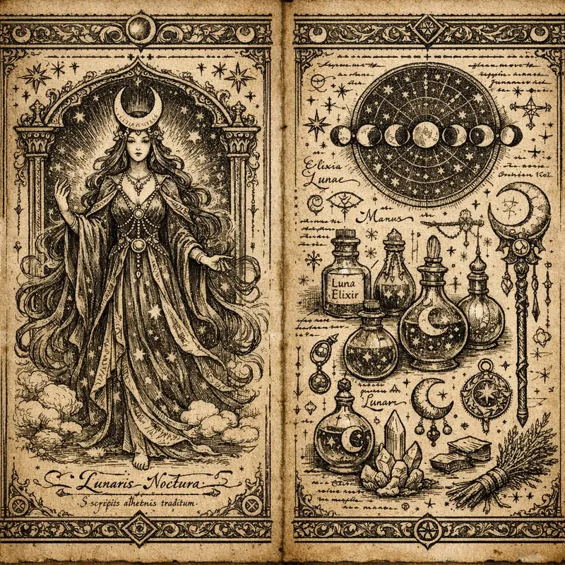 Vintage Witchcraft Grimoire Illustrations