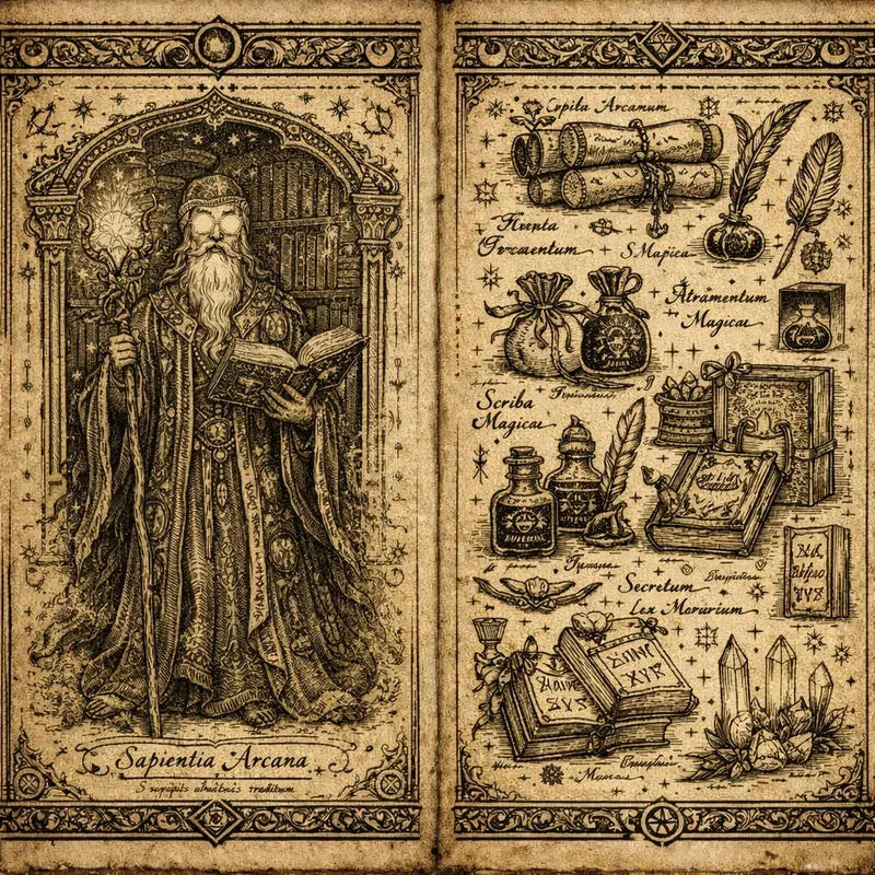 Vintage Witchcraft Grimoire Illustrations