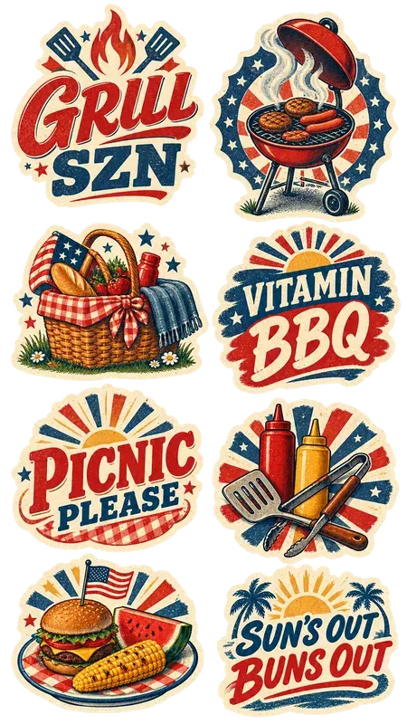 Labor Day Quote Stickers Americana Pngs