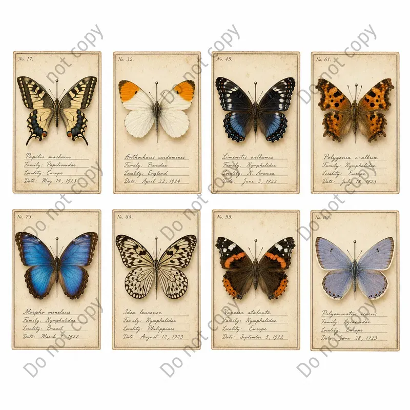 Insect Specimen Card Ephemera