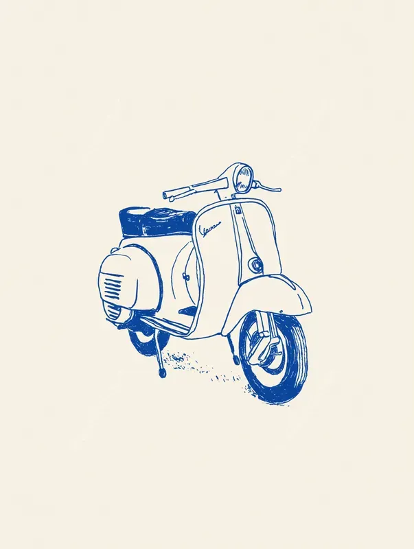 Vintage Cobalt Risograph La Dolce Vitas