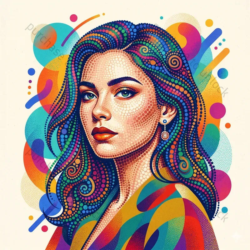 Modern Grainy Pointillism Art