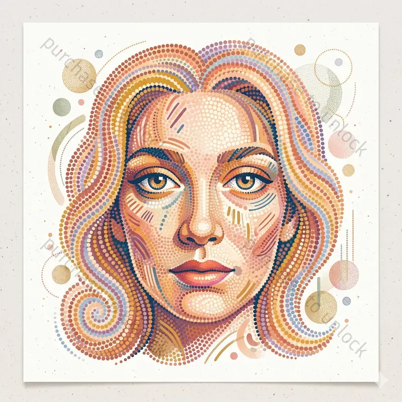 Modern Grainy Pointillism Art