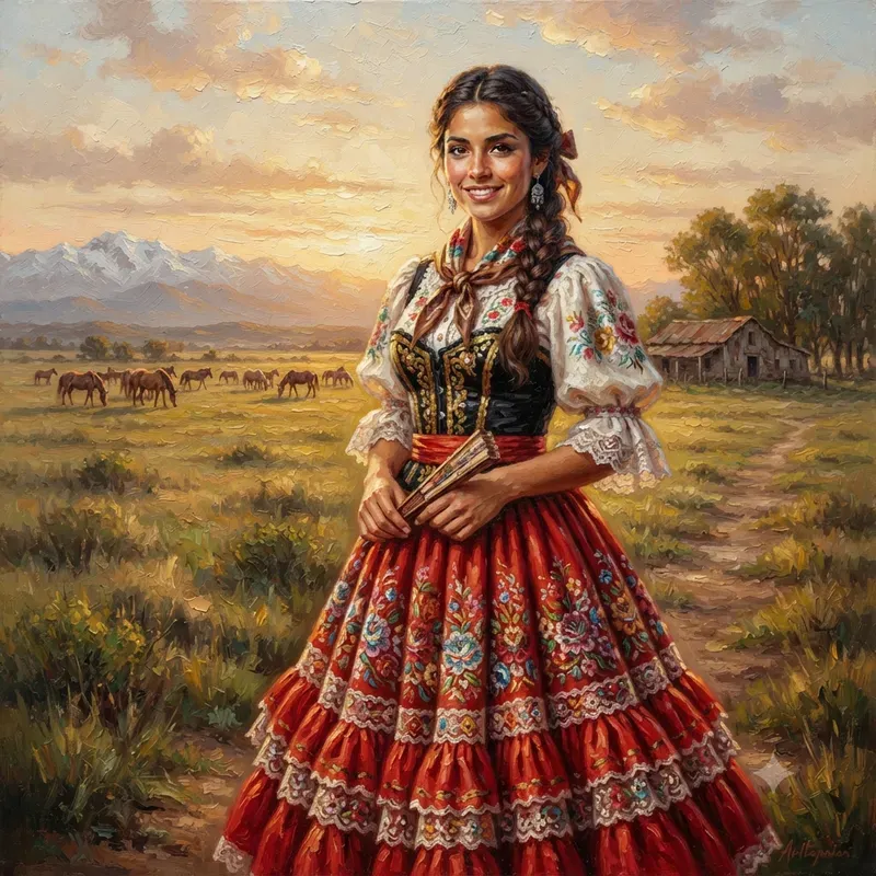 Traditional Cultural Attire Oil Paintings
