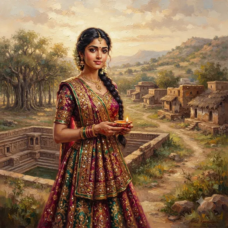 Traditional Cultural Attire Oil Paintings