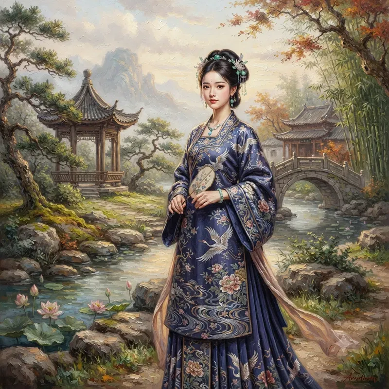 Traditional Cultural Attire Oil Paintings