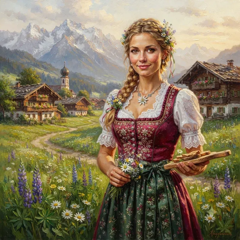 Traditional Cultural Attire Oil Paintings