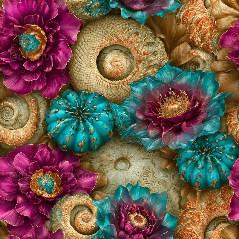 Bioluminescent Fossil Garden Patterns