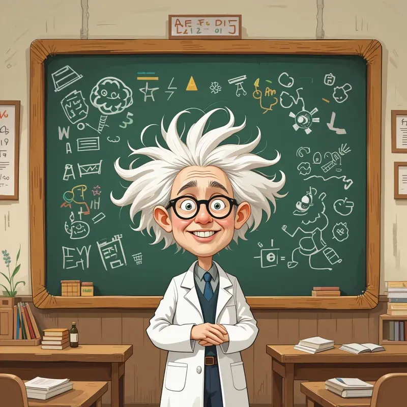 Thinking Genius Cartoon Book Portraits