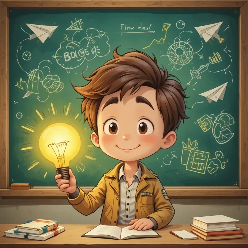 Thinking Genius Cartoon Book Portraits