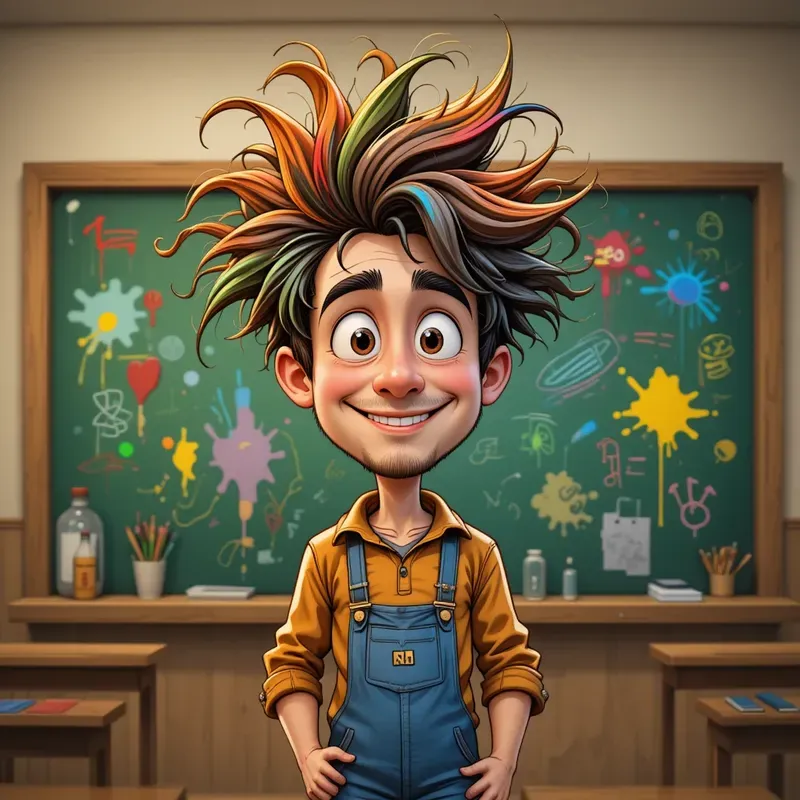 Thinking Genius Cartoon Book Portraits