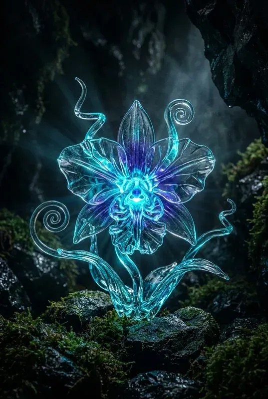 Bioluminescent Glass Botanical Art