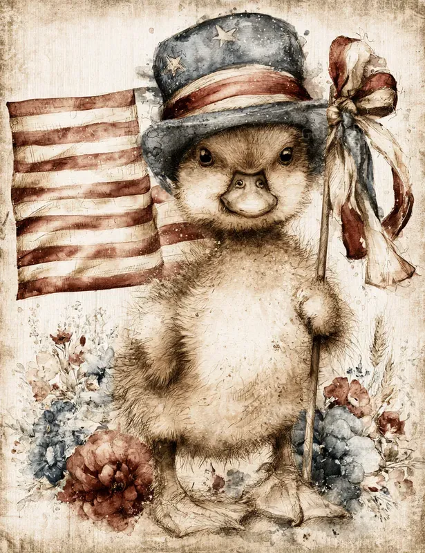 Whimsical 4th Of July Meadow Critters