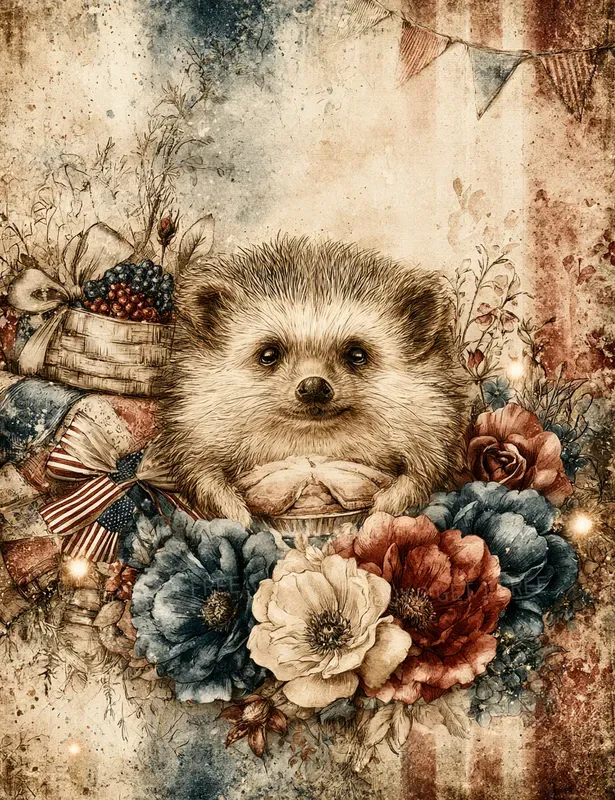 Whimsical 4th Of July Meadow Critters