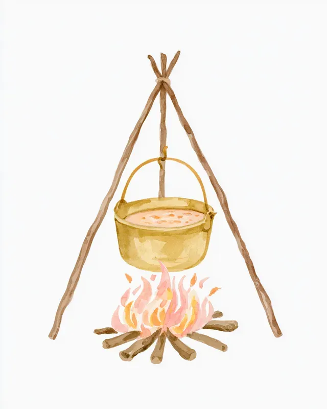 Autumn Camping Watercolor Cliparts