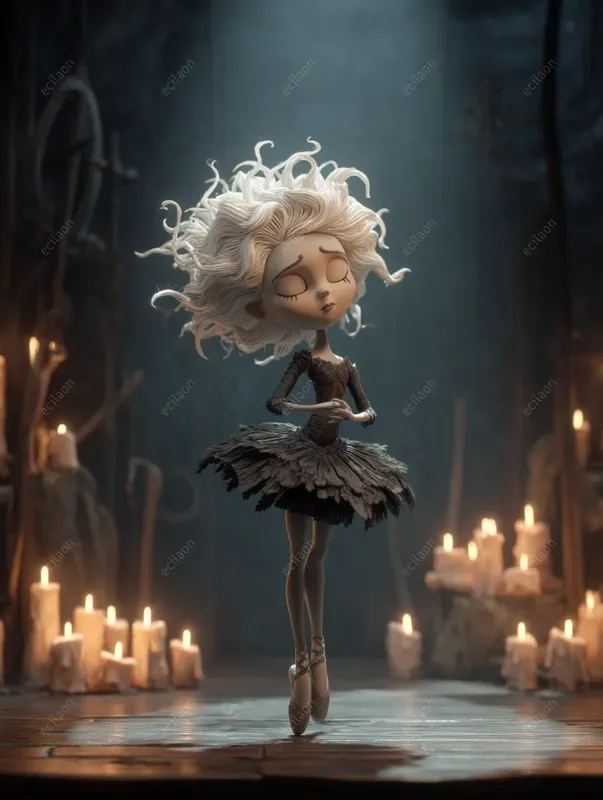 Cute Cartoon Children Tim Burton Style