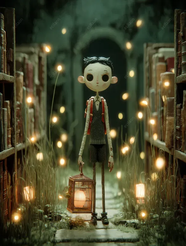 Cute Cartoon Children Tim Burton Style