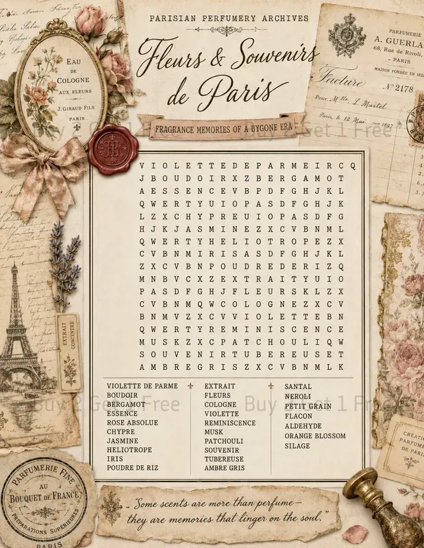 Junk Journal Word Search Printables