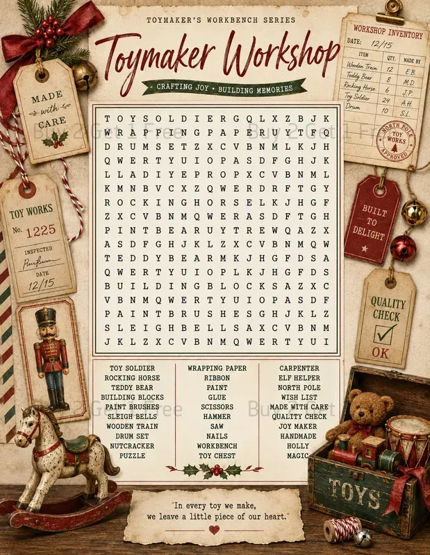 Junk Journal Word Search Printables