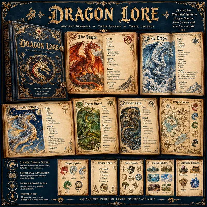 Mystical Bestiary Printable Pdfs