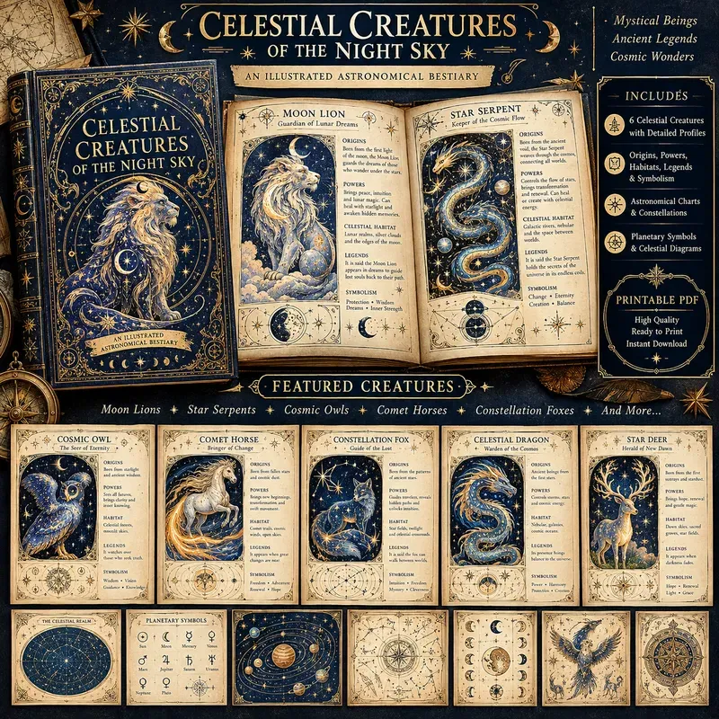 Mystical Bestiary Printable Pdfs