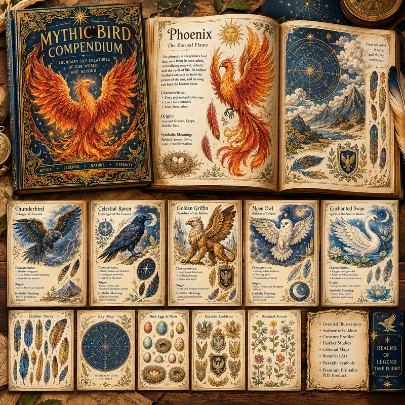 Mystical Bestiary Printable Pdfs