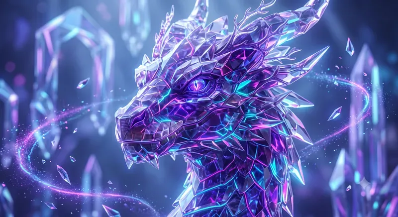 Neon Crystal Animal Portraits