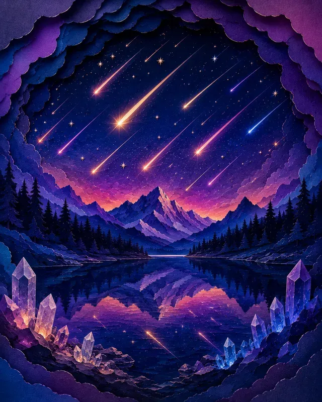 3D Layered Papercut Celestial Landscapes