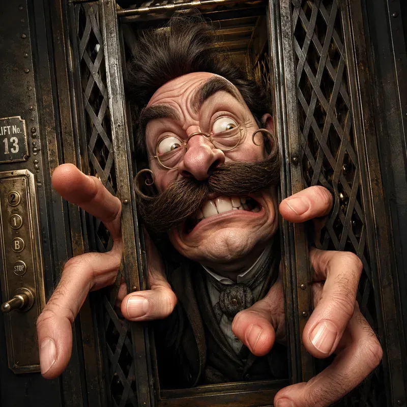 Grotesque Trapped 3D Caricature Art