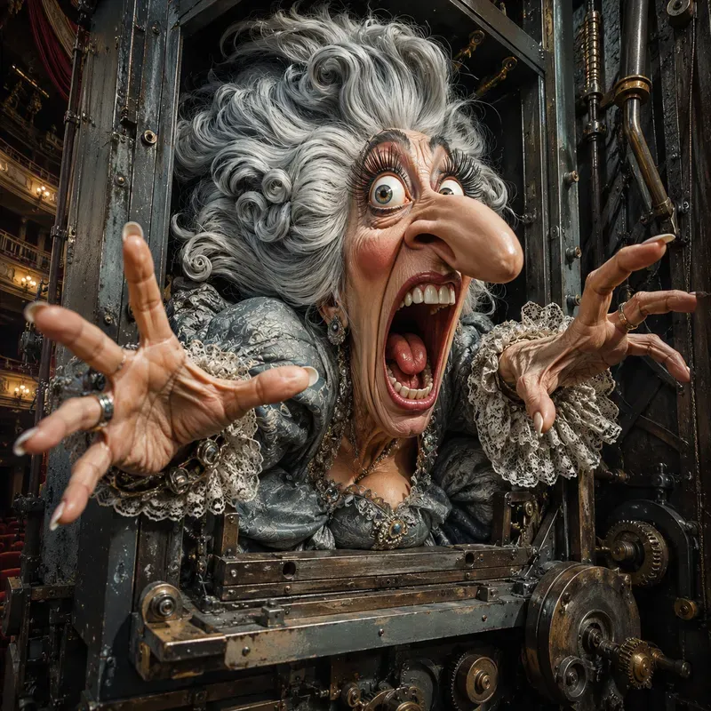 Grotesque Trapped 3D Caricature Art