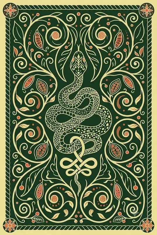Tri Palette Folk Ornament Panel Art
