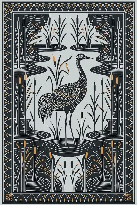 Tri Palette Folk Ornament Panel Art