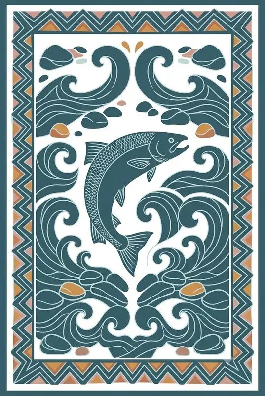 Tri Palette Folk Ornament Panel Art