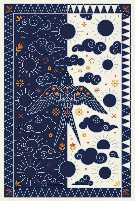 Tri Palette Folk Ornament Panel Art
