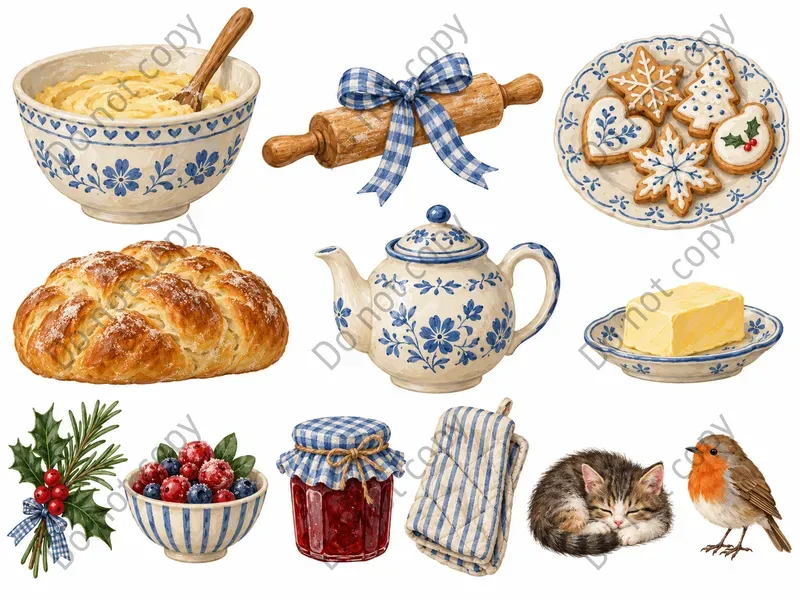 Cottagecore Christmas Clipart Sets
