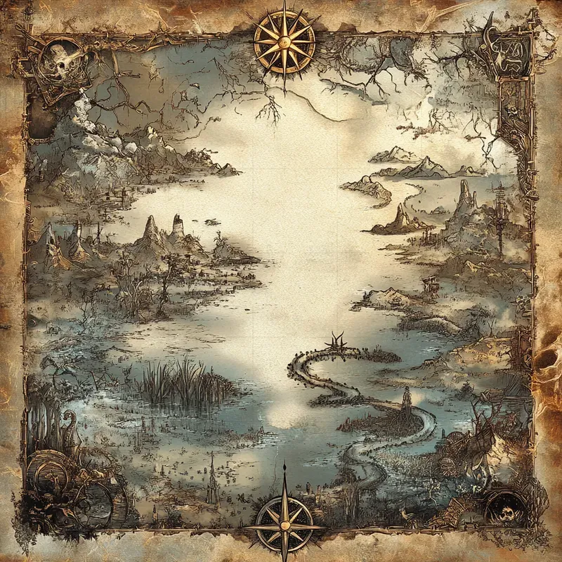 Fantasy Map Adventure Wall Art
