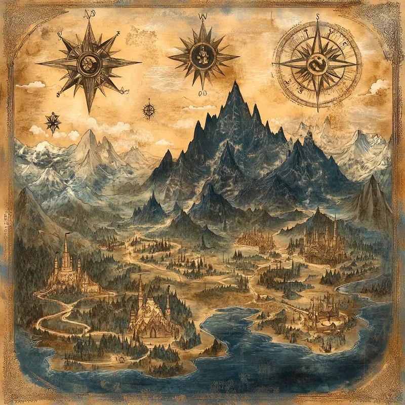 Fantasy Map Adventure Wall Art