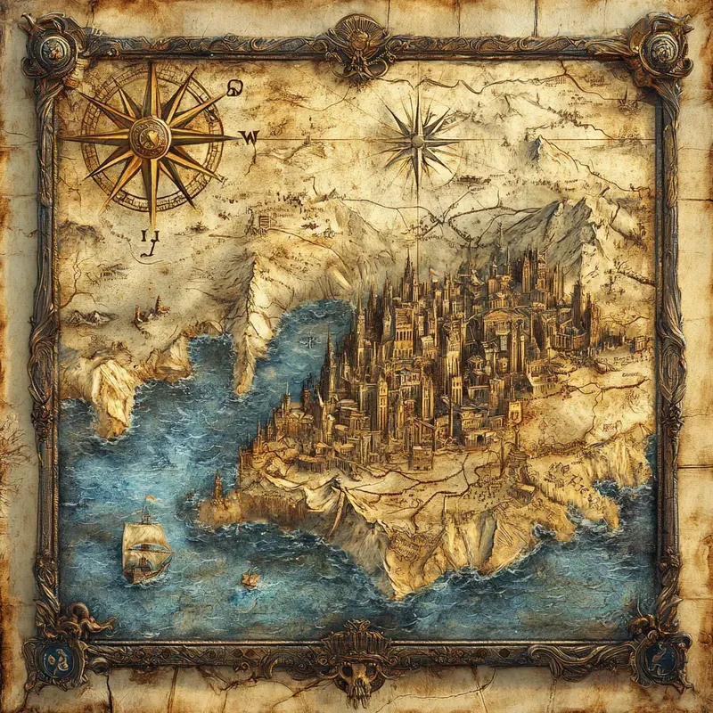 Fantasy Map Adventure Wall Art