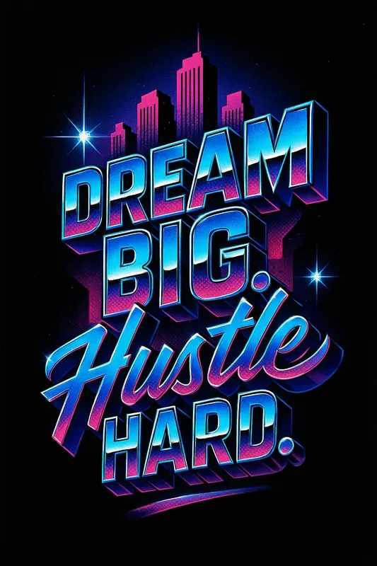 High Impact 3D Retro Quote Logos
