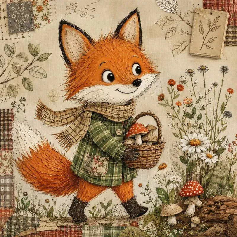 Whimsical Patchwork Woodland Animals