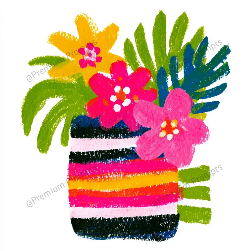 Tropical Chic Gouache Cliparts
