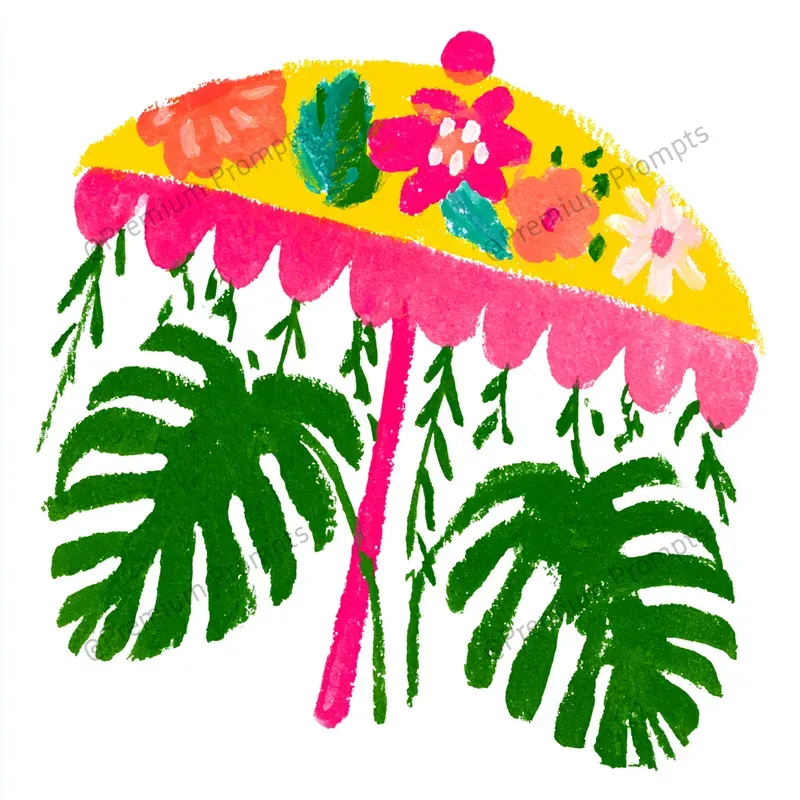 Tropical Chic Gouache Cliparts